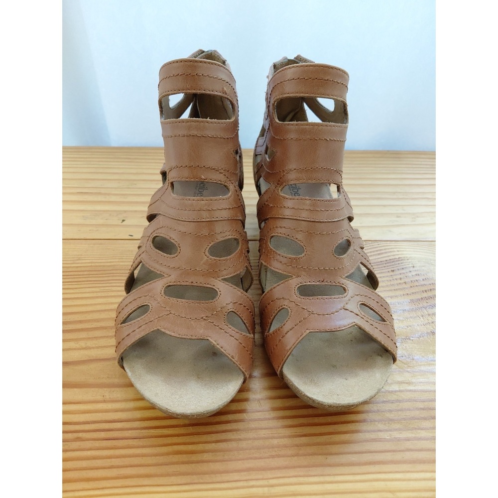 New Josef Seibel Hailey 17 Gladiator Leather Sandal in Camel Como Sz 39 US 8.5